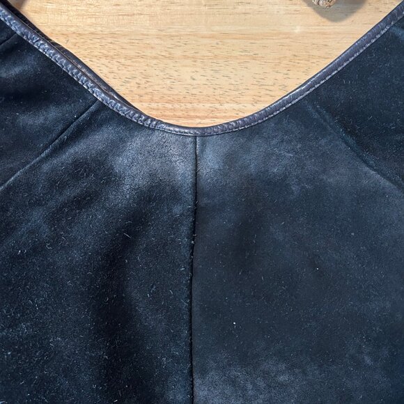 Authentic YSL Yves Saint Laurent Black Suede Mombasa Silver Horn Hobo Handbag - Picture 14 of 16